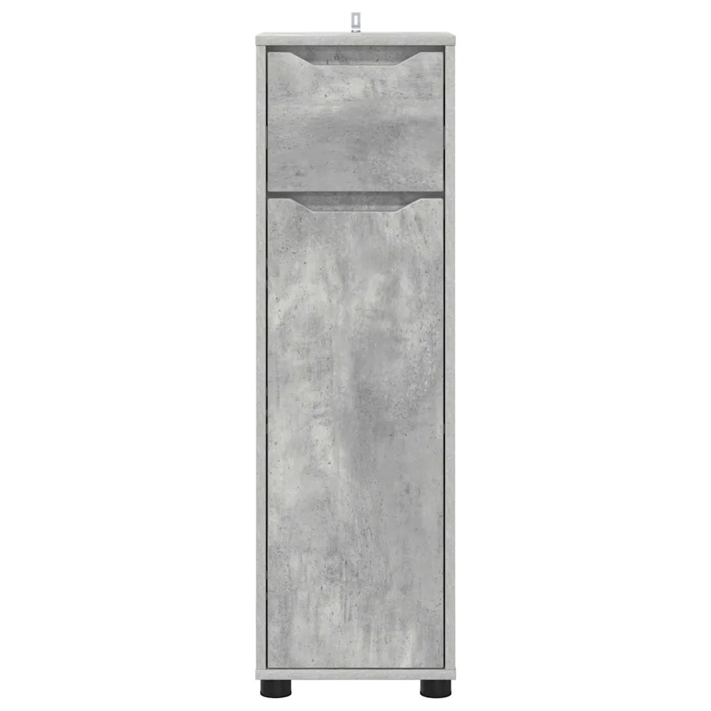 Mobile da Bagno | Armadio da bagno con cassetto Grigio cemento 30,5 x 30 x 101 cm