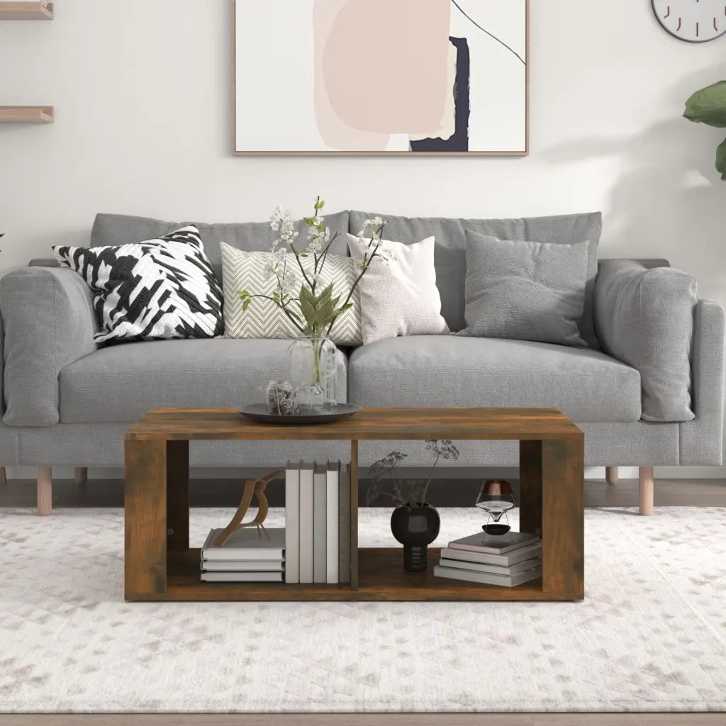 Tavolino da salotto | Tavolino da caff¨¨ | Tavolino da Soggiorno Rovere Fumo 100x50x36 cm Legno Multistrato
