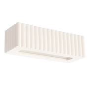 Applique ceramica bianca rigata su-giù E27 SULKIO Pure Lume