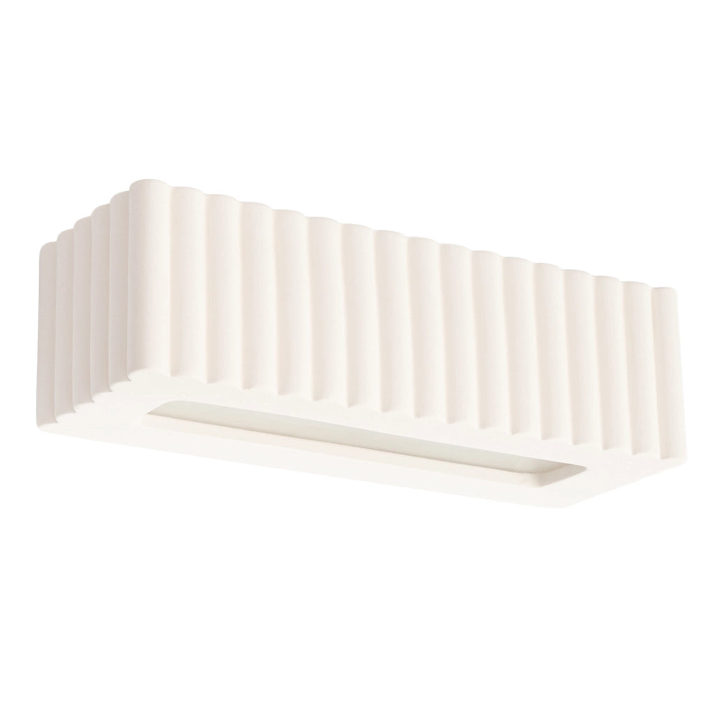 Applique ceramica bianca rigata su-giù E27 SULKIO Pure Lume