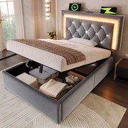 letto imbottito velluto grigio 90 x 200 cm