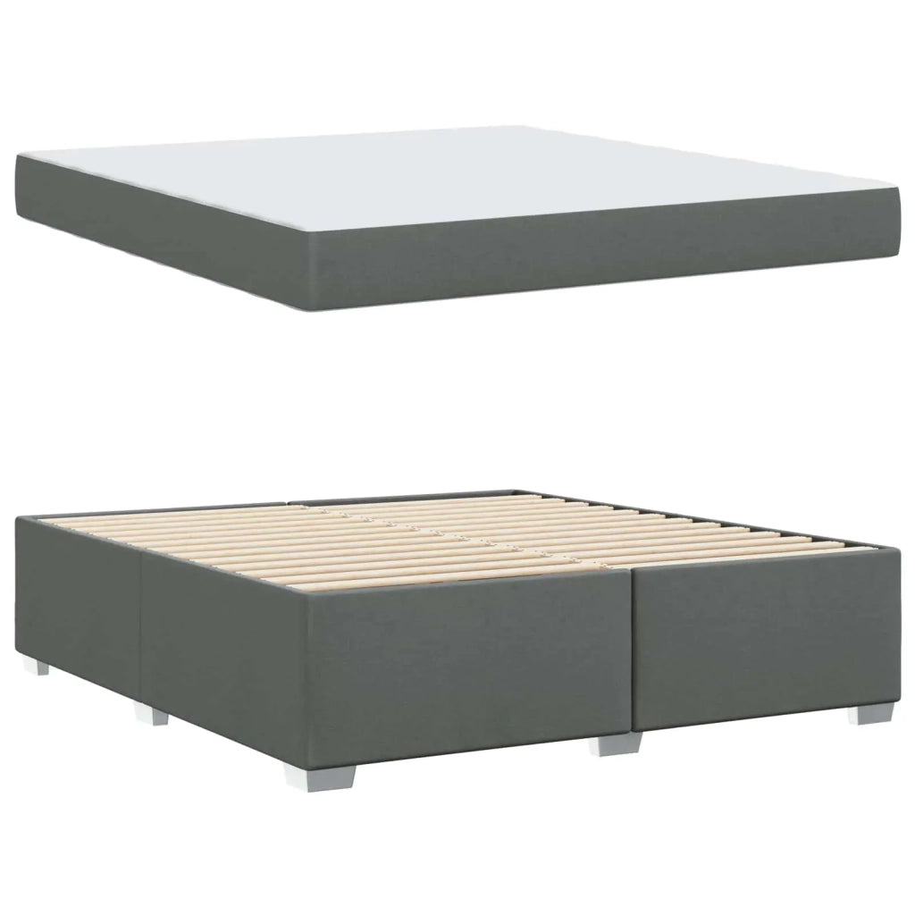 Struttura del letto Grigio scuro 180 x 200 cm Tessuto