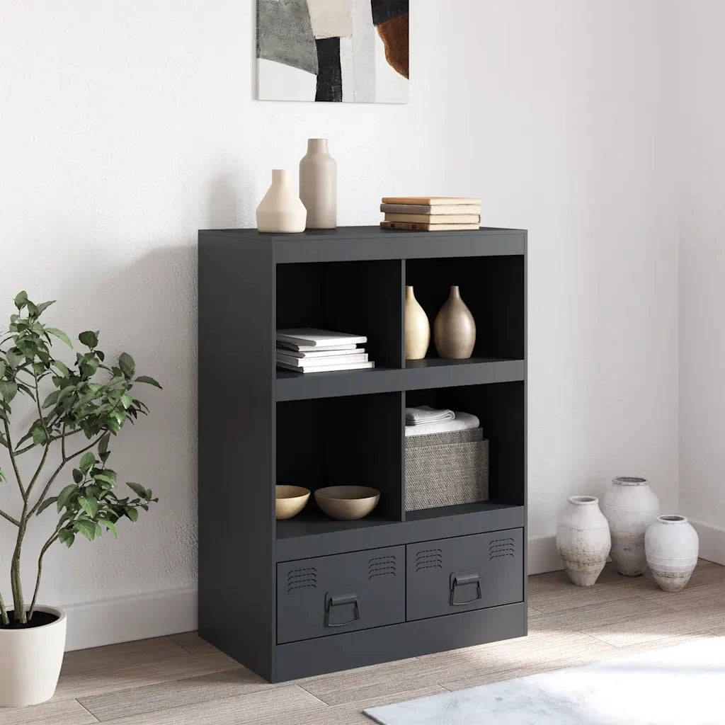 Credenza | Madia | Buffet da pranzo | Armadio da pranzo Antracite 67x39x95 cm in Acciaio