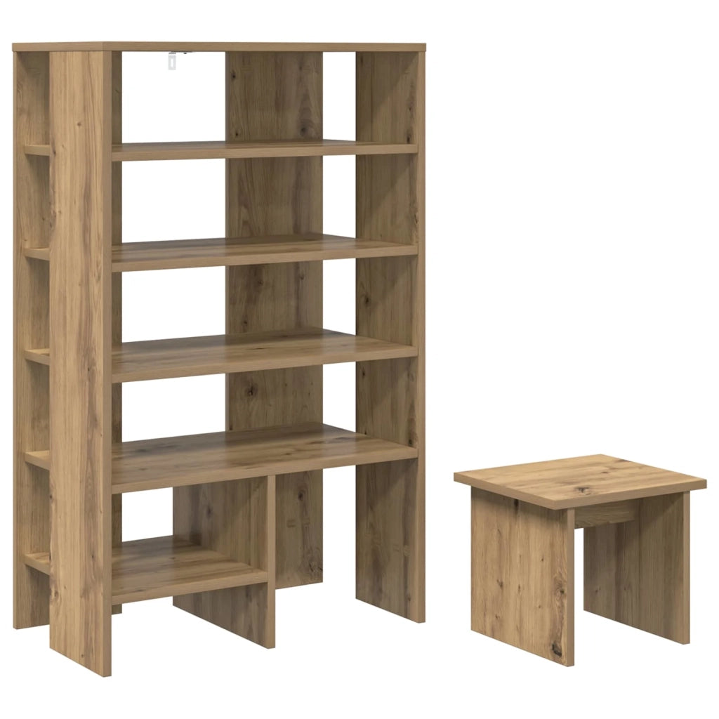 Mobile per scarpe 2 pcs Rovere artigianale Legno multistrato 8000387