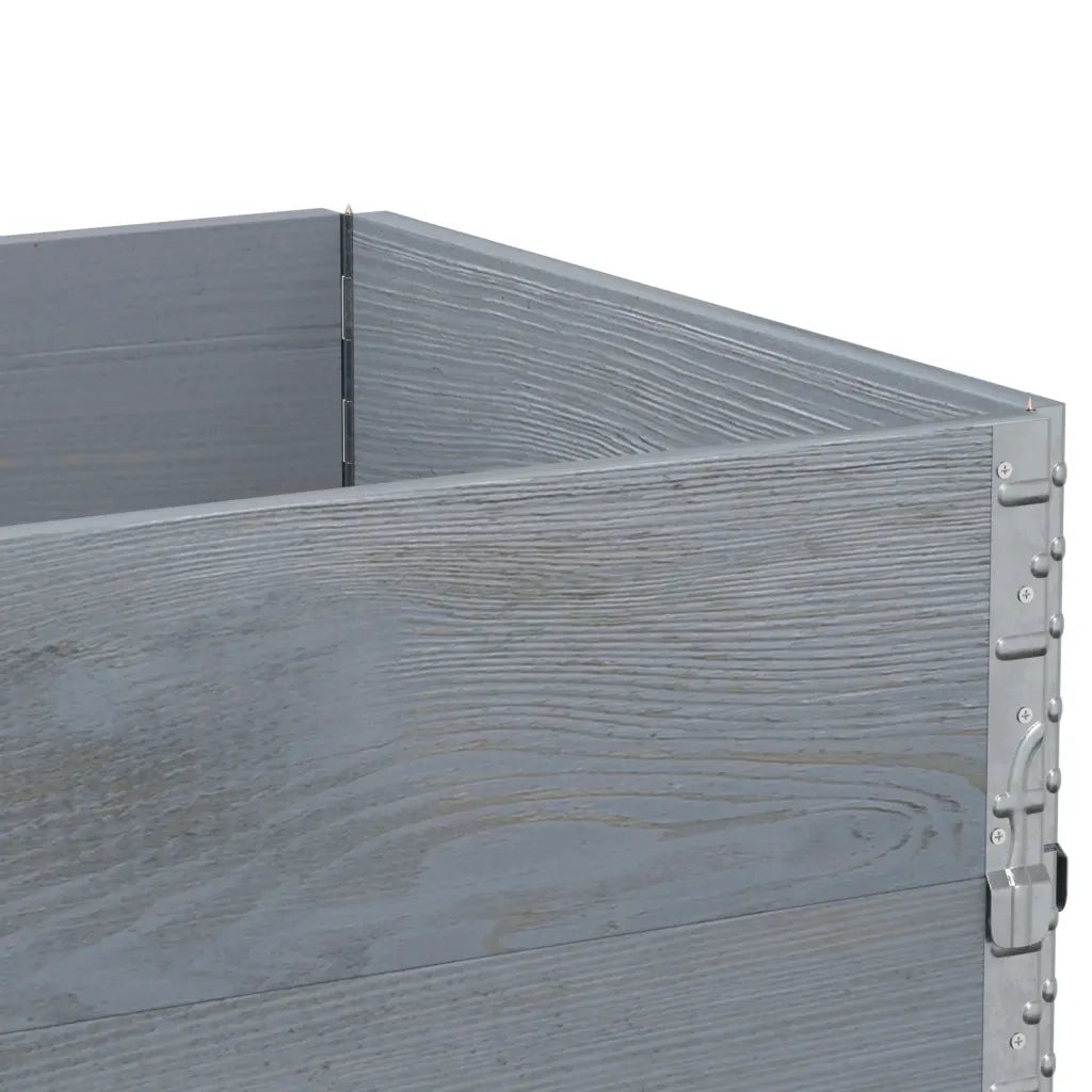 Paretali per Pallet 3pz Grigi 80x60cm in Legno Massello di Pino 3295364