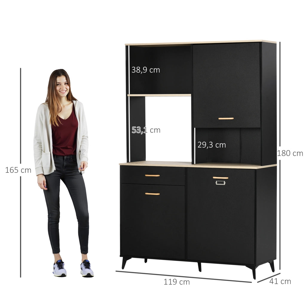 Armadio a muro con ante e ripiani ¨C Zephmum ¨C 119x41x180 cm nero