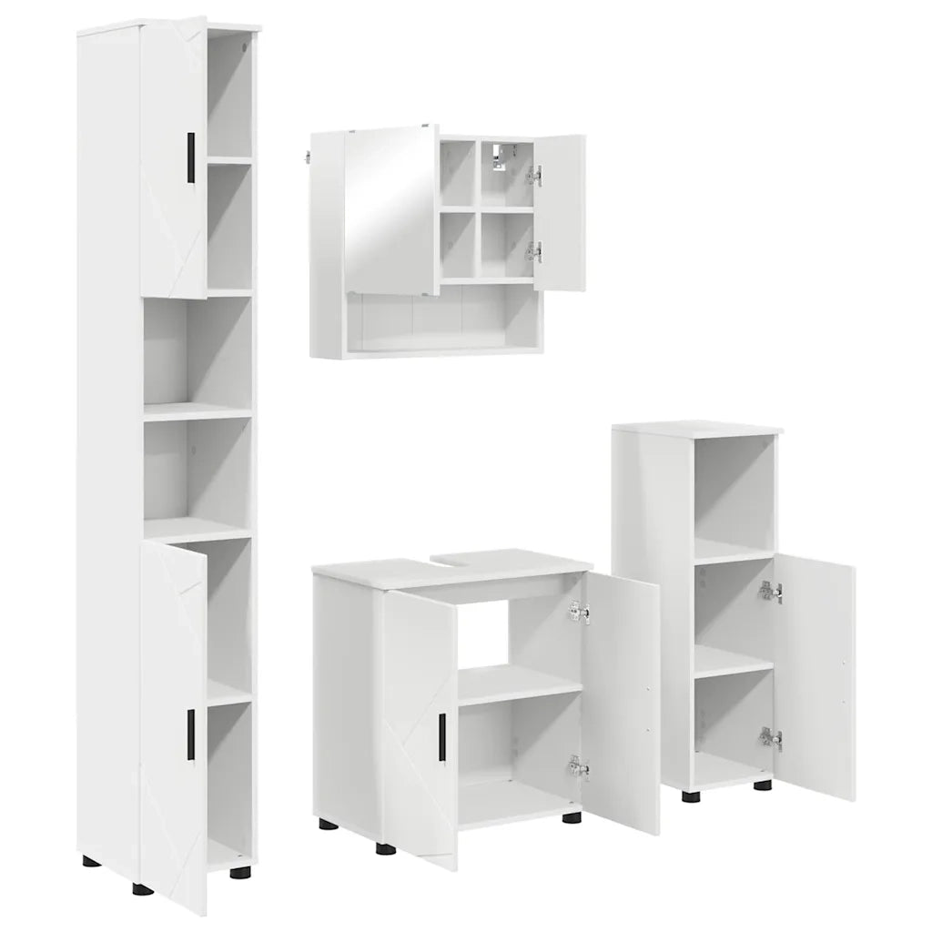Set di mobili per il bagno Montaggio a parete 4 pcs Bianco