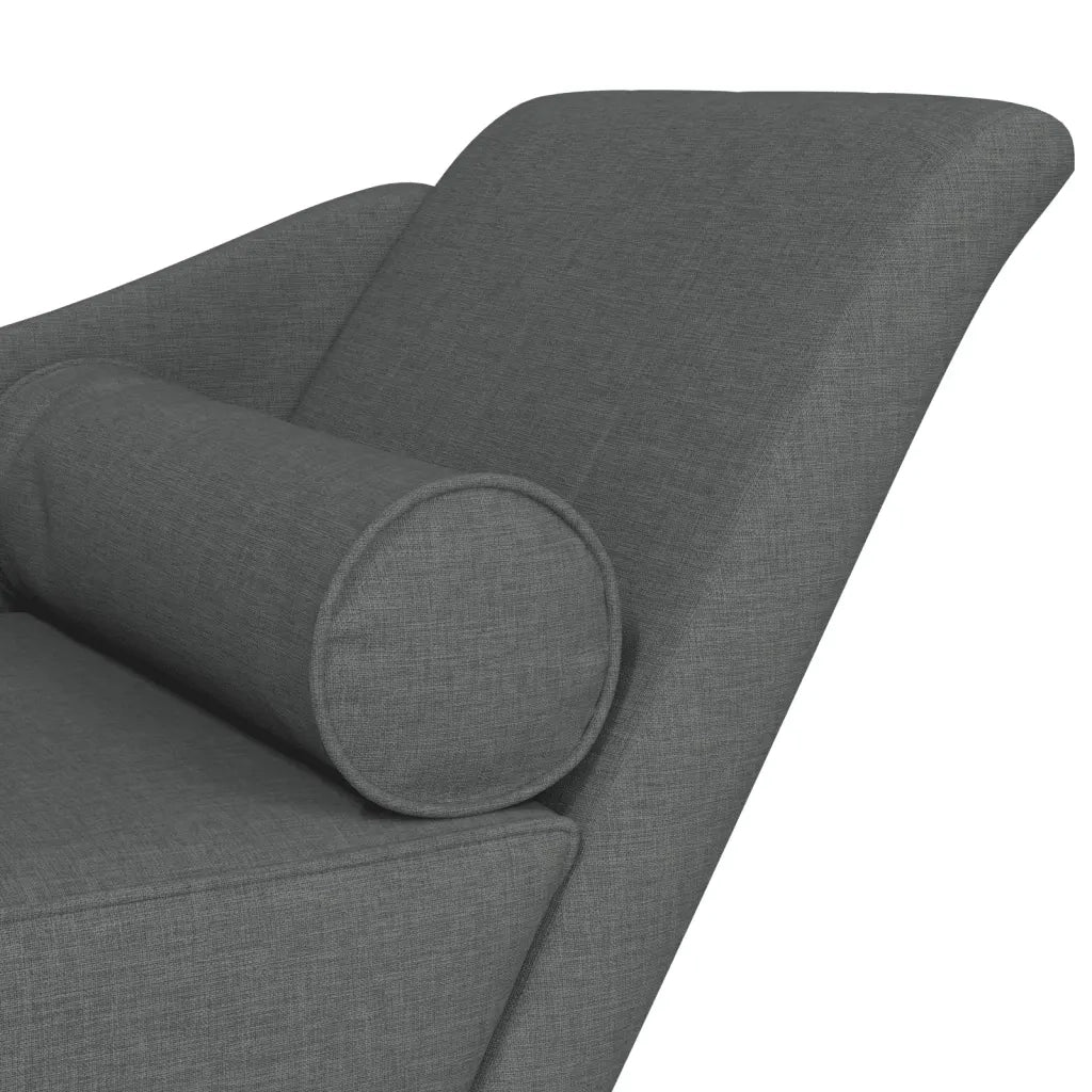 Chaise Longue con Cuscini Grigio Scuro in Tessuto 4007597