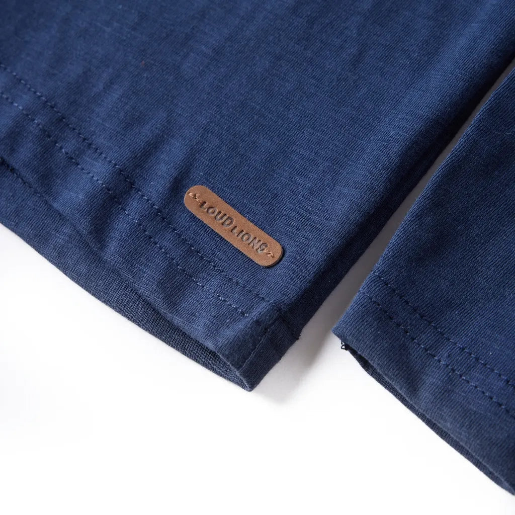 Maglietta Bambino Maniche Lunghe Blu Marino Mélange 116 12701