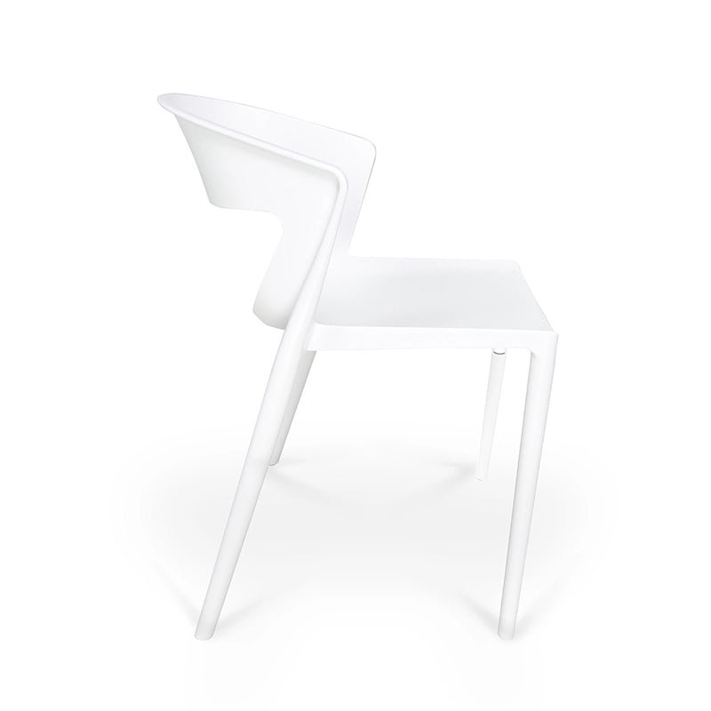 Set di 2 sedie impilabili in plastica bianca – Gaia - SD08GAPP