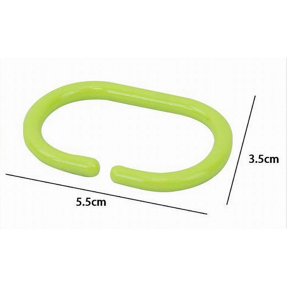 Trade Shop - Set 12 Pz Anelli Gancio Per Tenda Da Doccia Box Bagno Colorati In Plastica 52763 -