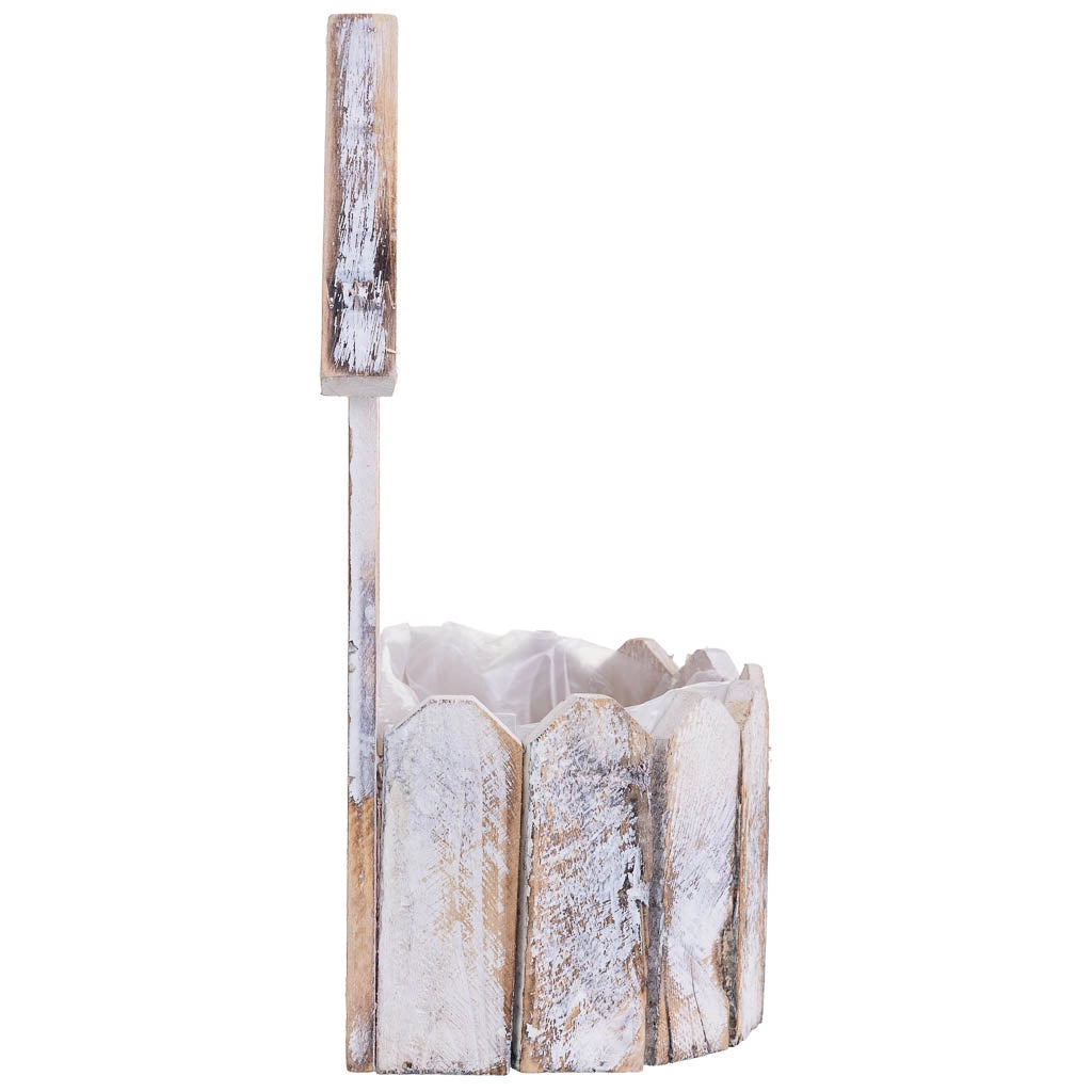 Rotondo portavaso in legno 19x11x28/10h cm