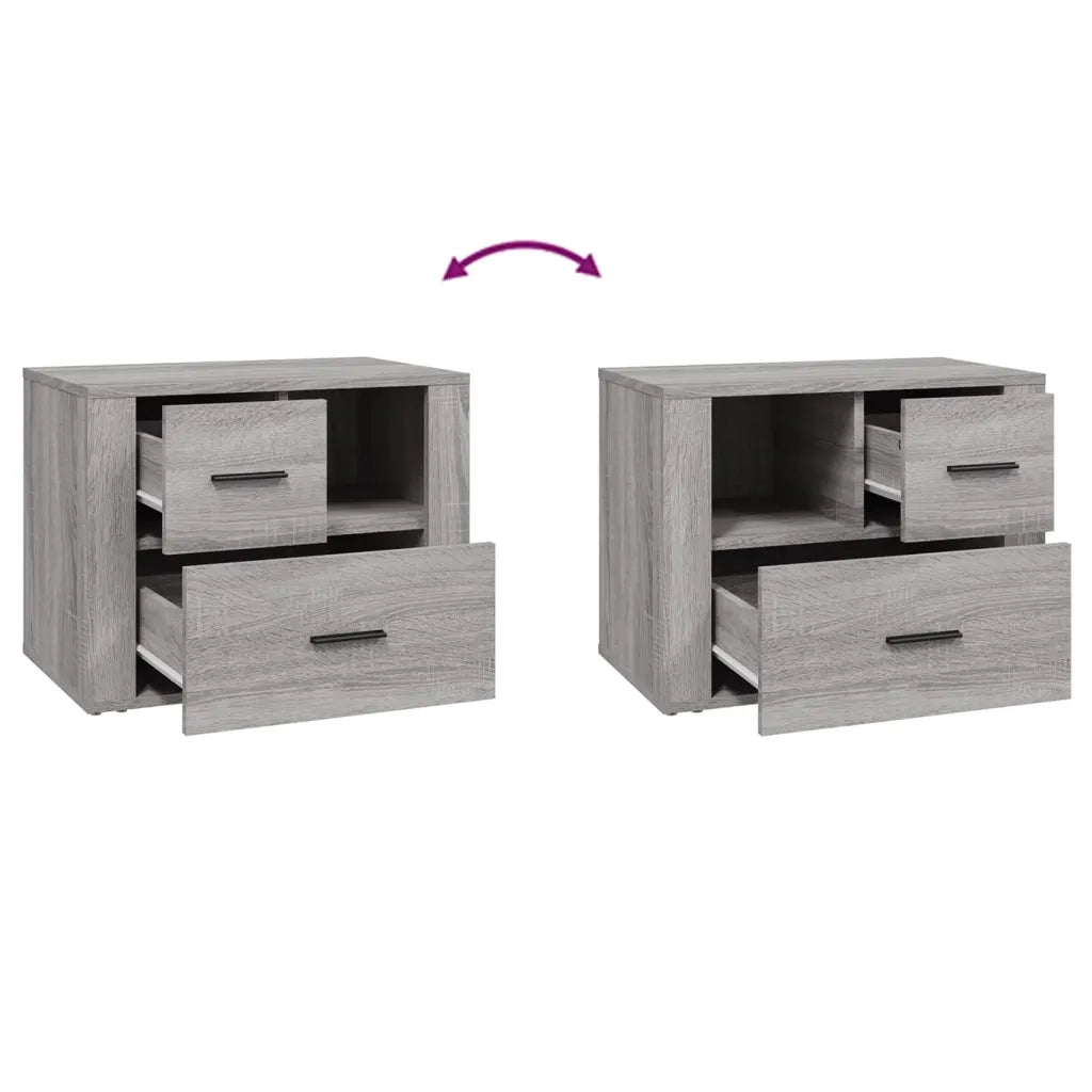 Comodino-Tavolino da notte Grigio Sonoma 60x36x45 cm in Legno Multistrato