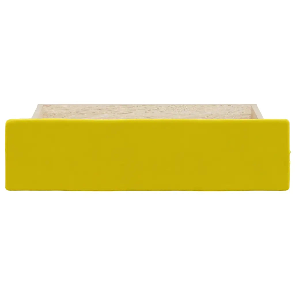 Cassetti da Letto 2pz Gialli in Legno Multistrato e Velluto 833921