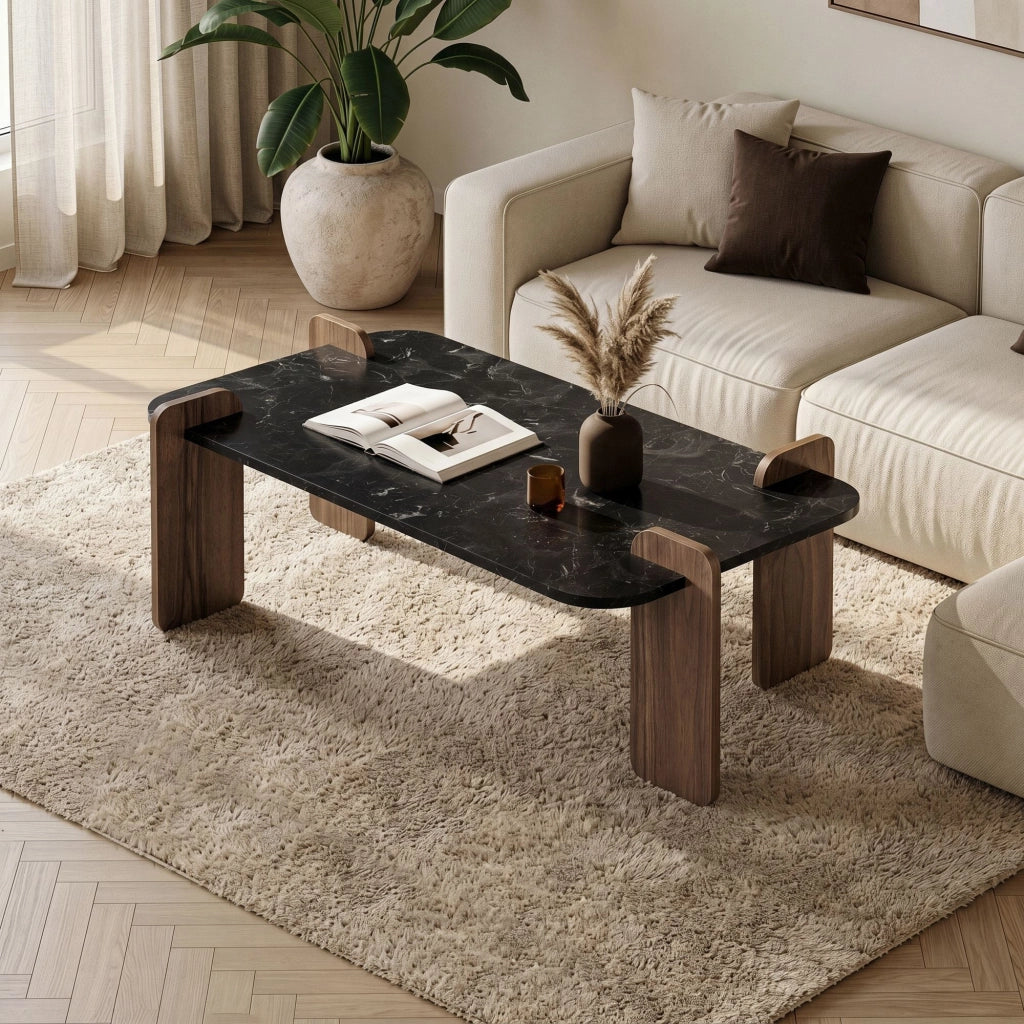 Tavolino in legno "Renard" - 120 x 60 x 35 cm - Nero