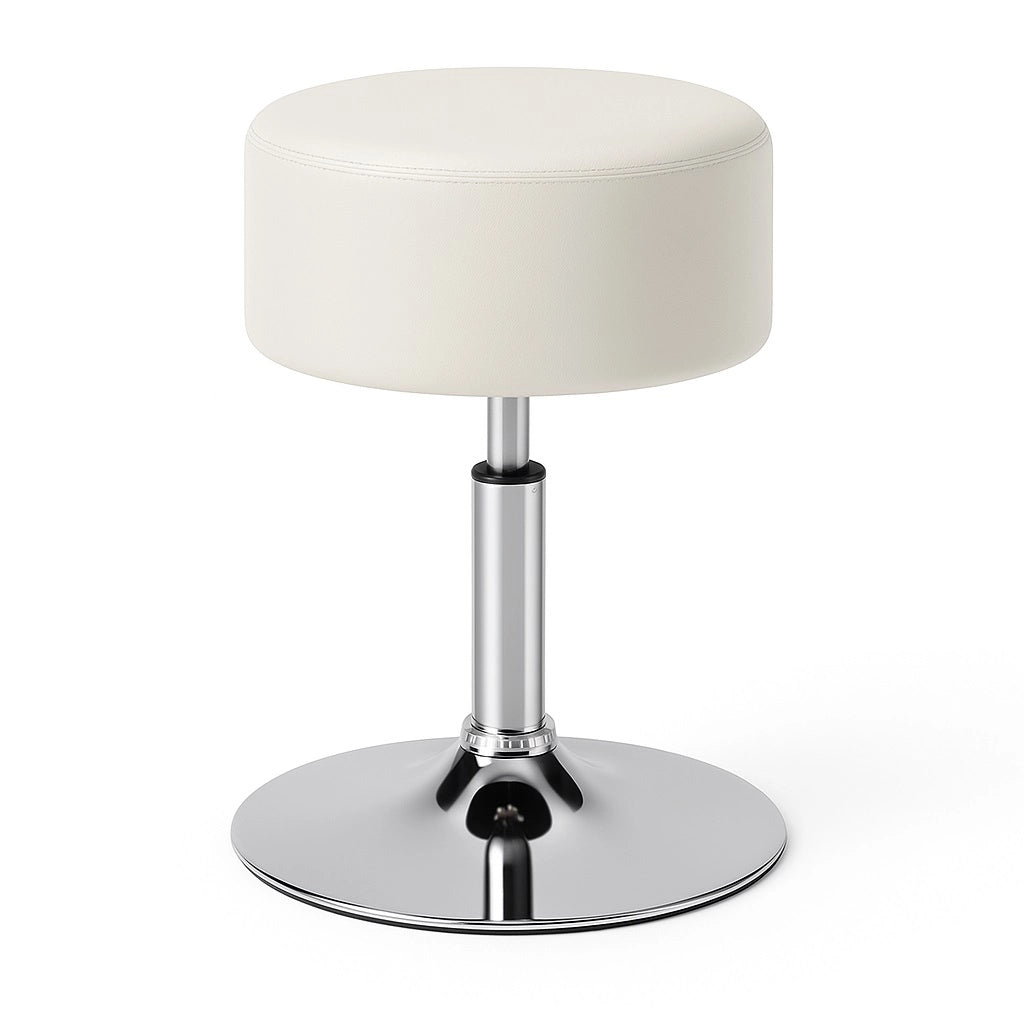 Sgabello Lavoro Make Up Toeletta Seduta Rotante Altezza Regolabile Comodo 130kg Bianco
