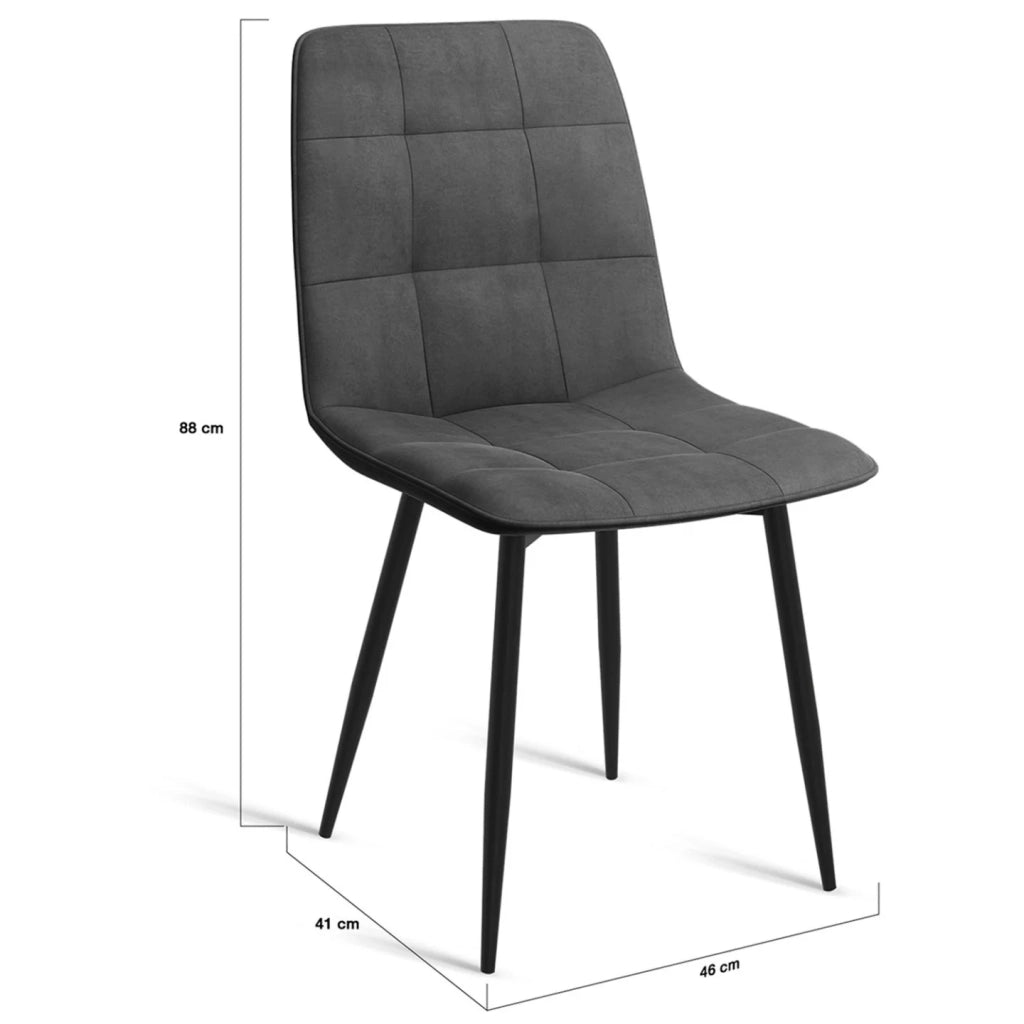 IDMarket - Set di 8 sedie MILA in velluto misto blu x2, grigio scuro x2, grigio chiaro x2, giallo x2