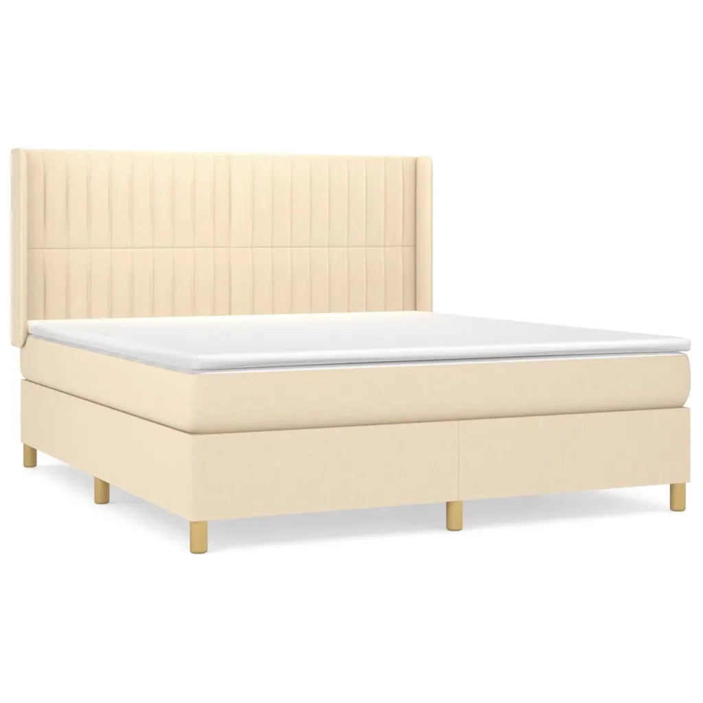 Giroletto a Molle con Materasso Crema 160x200 cm in Tessuto 3132166