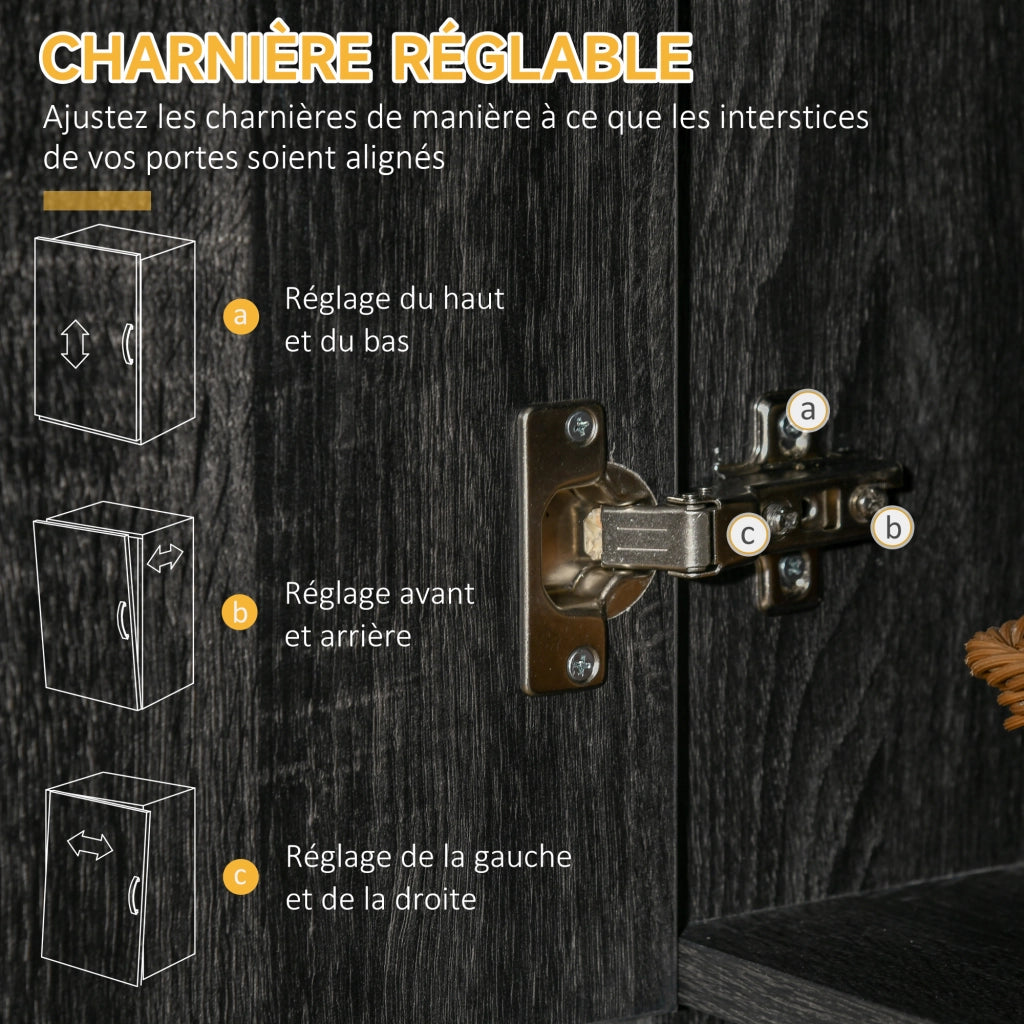 Armadio da cucina con ante e cassetto ¨C zephmum ¨C 6 porte, 1 cassetto, grande ripiano