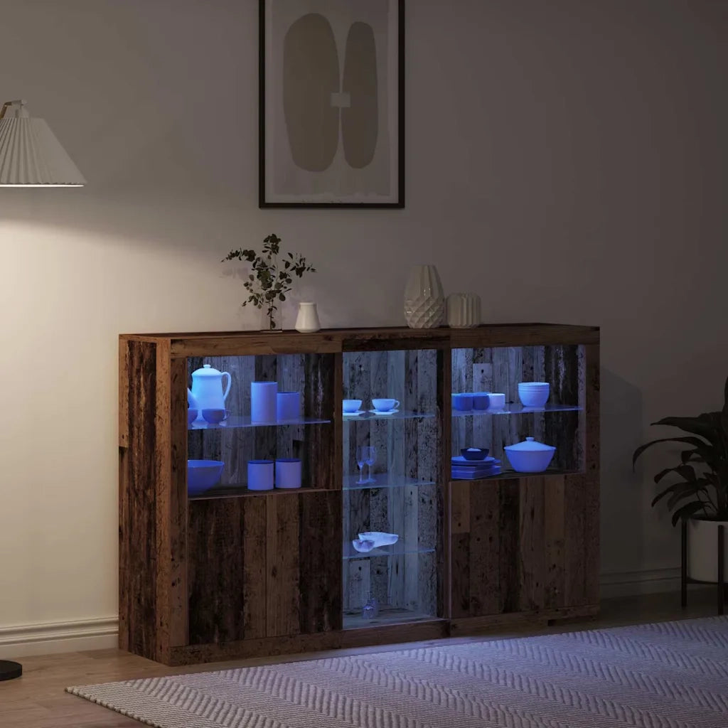 Madia LED Legno vecchio 162 x 37 x 100 cm Legno multistrato 3333124