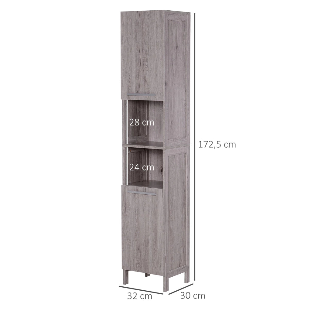 Mobile a Colonna per Bagno 30x32x172,5 cm in MDF color Legno
