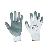 Guanti nitrile tg 8 nylon grigio 12 paia bricolage lavoro casa edile fai da te