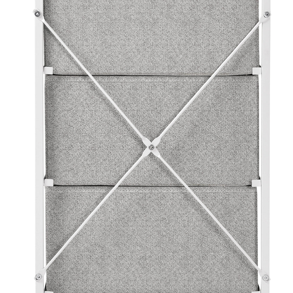Cassettiera 4 Cassetti Tessuto Grigio ¨C Zephmum ¨C 45x30x92 cm