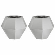 2 pz Fioriera | Cassetta per fiori | Vaso Argento 50 x 50 x 40 cm Acciaio inossidabile