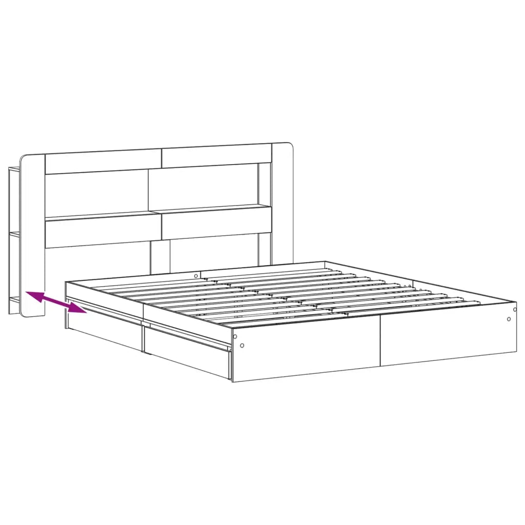 Telaio del letto con storage con cassetto Nero 200 x 200 cm 3433690