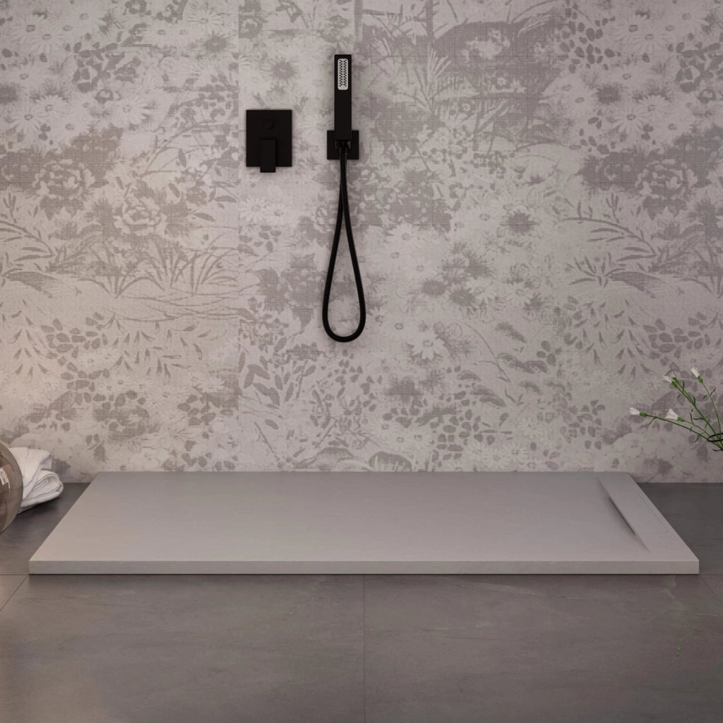 Piatto Doccia in Pietra 80x140 cm Bonussi Ardesia Calcutta Grigio Chiaro