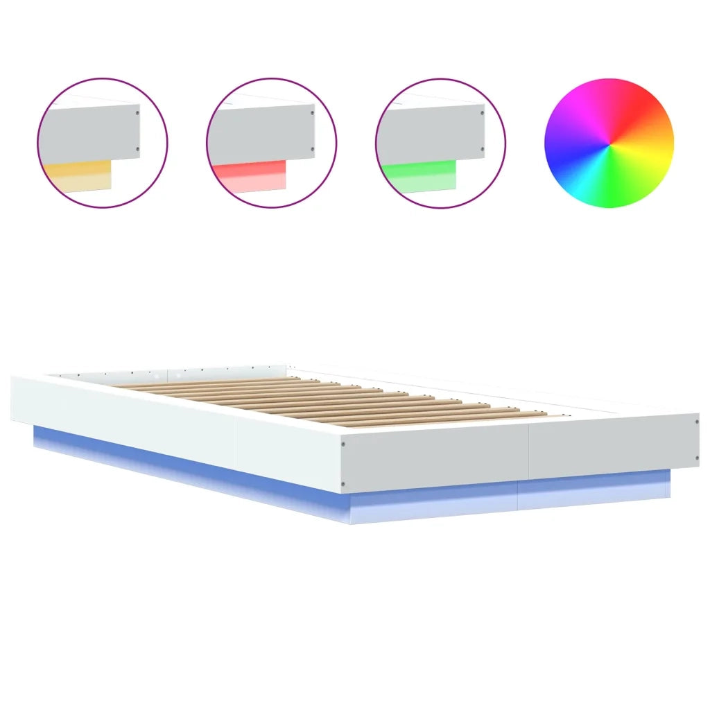 Giroletto con Luci LED Bianco 75x190 cm in Legno Multistrato 3281154