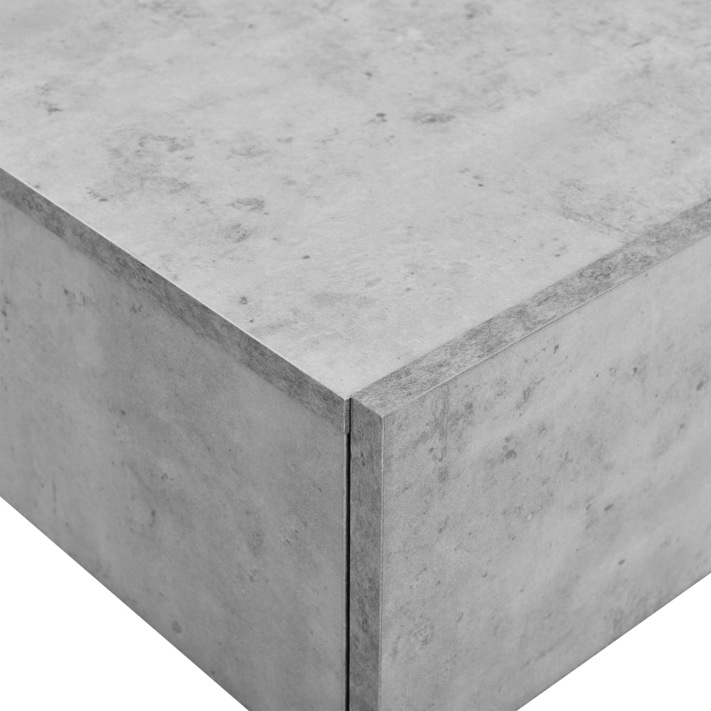 Comodino da Parete con Cassetto Integrato 46x30x15 cm Effetto Cemento [en.casa]