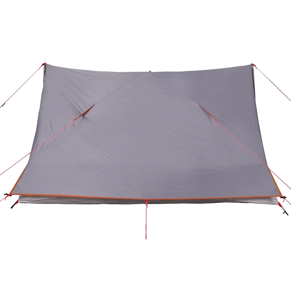Tenda da Campeggio 2 Persone-Tenda per Escursionismo Grigio e Arancione Impermeabile 398437