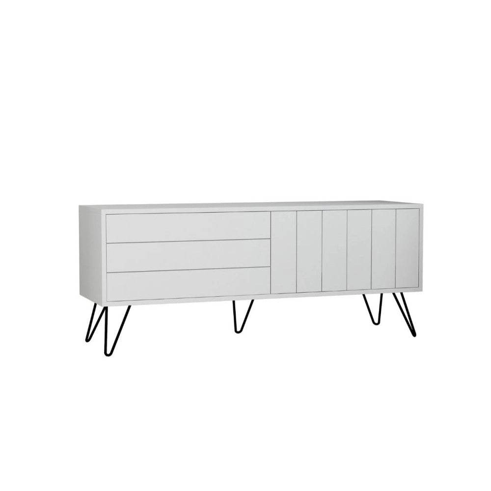 Mobile porta Tv con due ante a ribalta Piccadilly 139x36x57 colore bianco