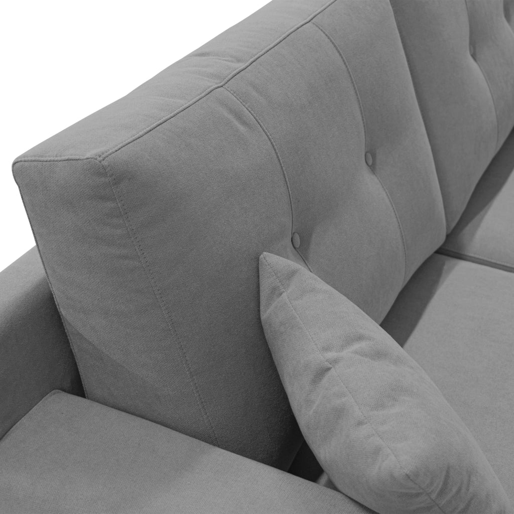 Danish Divano moderno in tessuto morbido impermeabile T02 146 cm grigio
