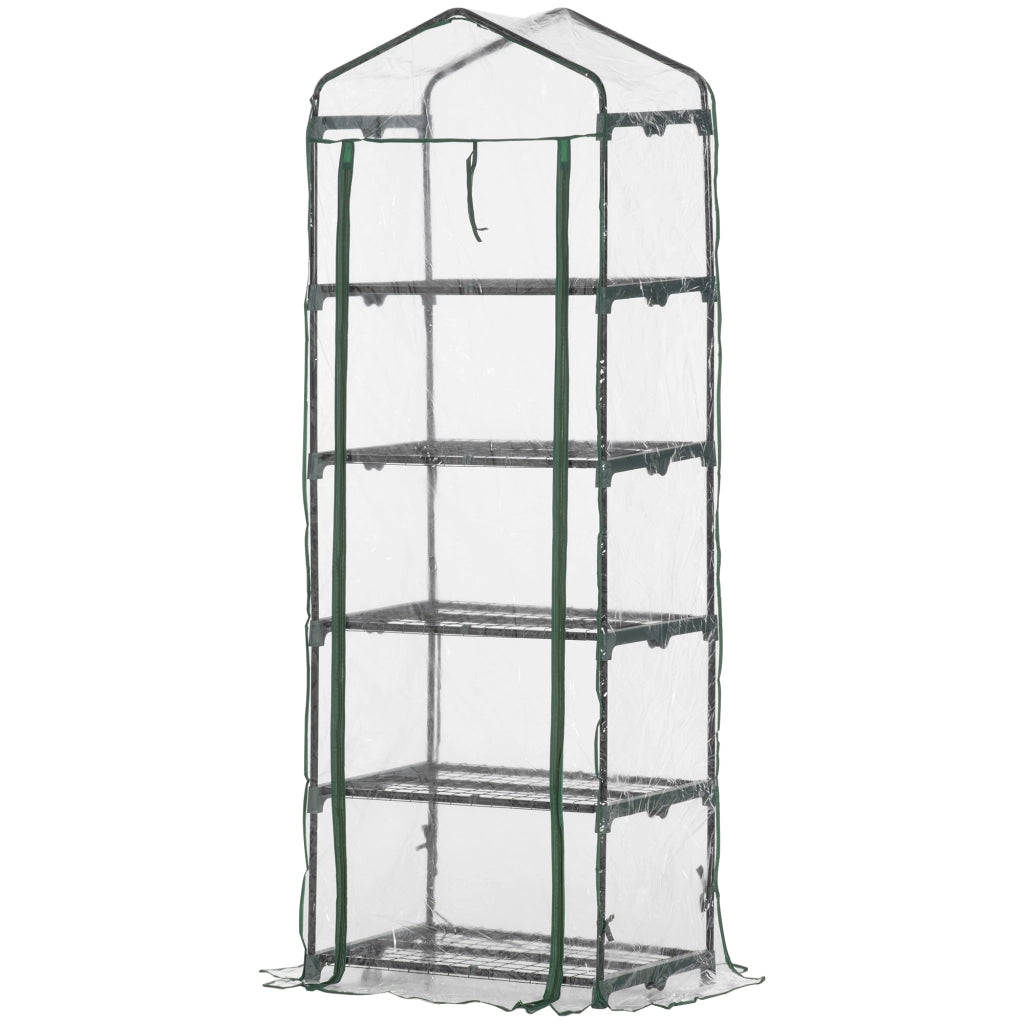 Serra da giardino con porte a rulli e scaffali ¨C Zephmum ¨C 69x49x193 cm