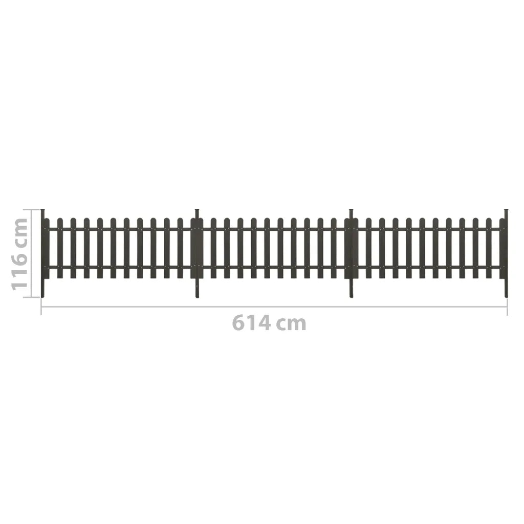 Staccionata con Montanti 3 pz in WPC 614x80 cm CFW2414050