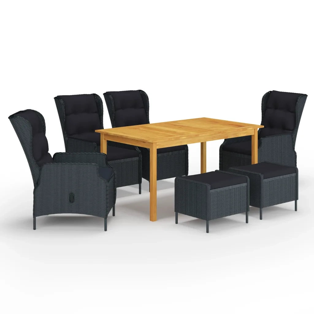Set Mobili da Pranzo per Giardino 7 pz Grigio Scuro cod mxl 42225