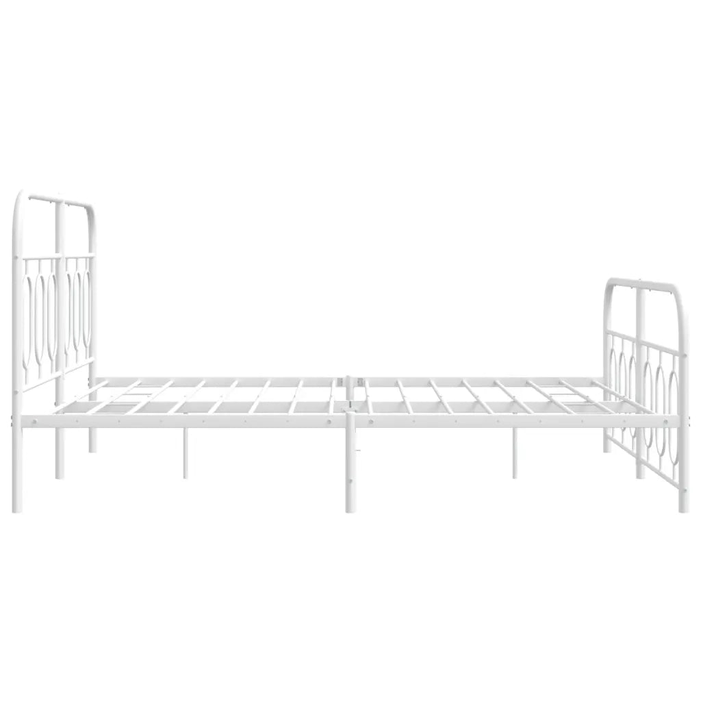 Giroletto con Testiera e Pediera-Struttura Letto Metallo Bianco 140x190 cm 744824