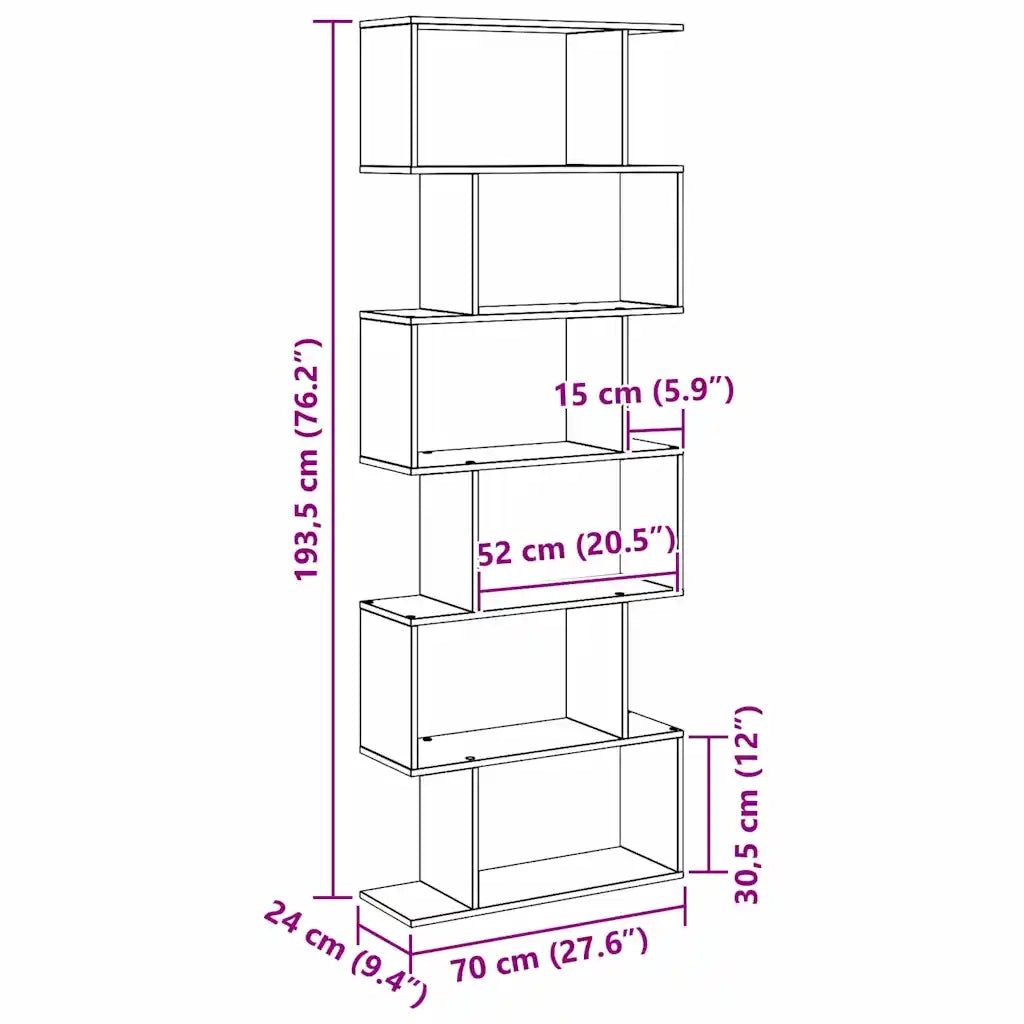 Armadio per Libri Rovere Nero 70 x 24 x 193,5 cm 869253
