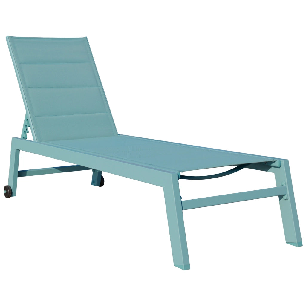 Set di 2 lettini BARBADOS in textilene azzurro - alluminio azzurro