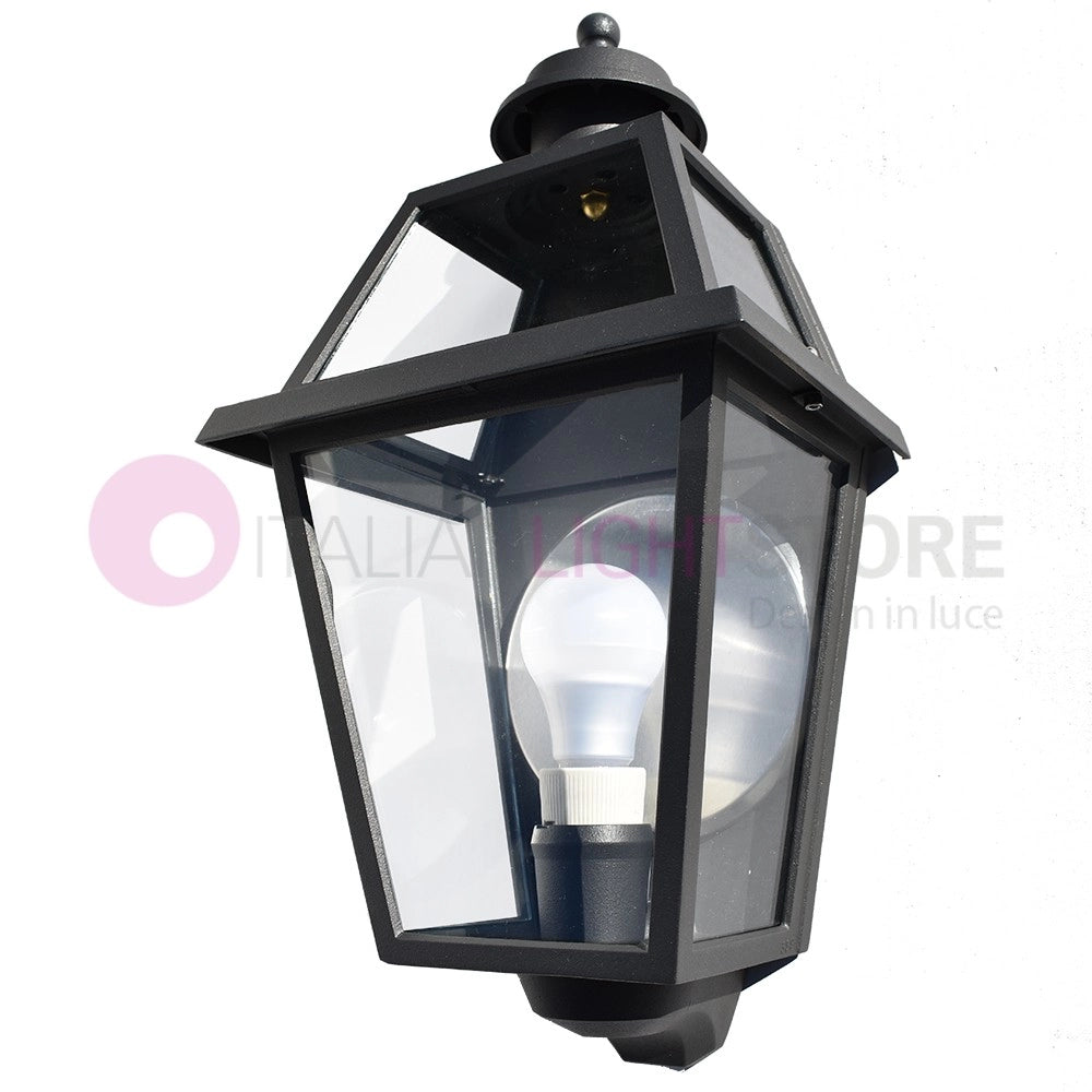 RIVALBA Mezza Lanterna a parete Applique per Esterno Vetri trasparenti GARDENLIGHT