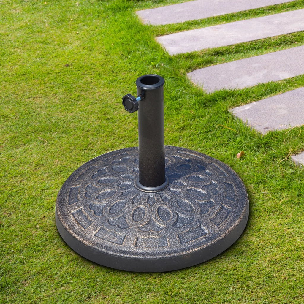 Base per Ombrellone da Giardino ¨C zephmum ¨C Bronce 12 kg ?44x34 cm per 38mm/48mm
