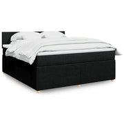 vidaXL Giroletto a Molle con Materasso Nero 180x200 cm in Tessuto