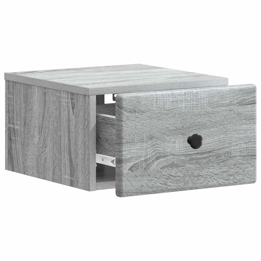 Mobiletto da notte a muro Grigio Sonoma 34,5 x 33 x 20 cm 899117