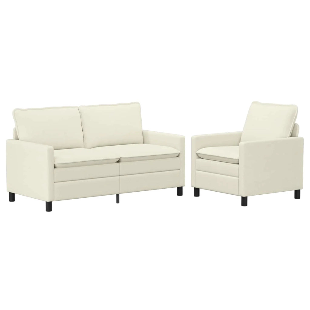 Set di divani 2 pcs Crema Tessuto