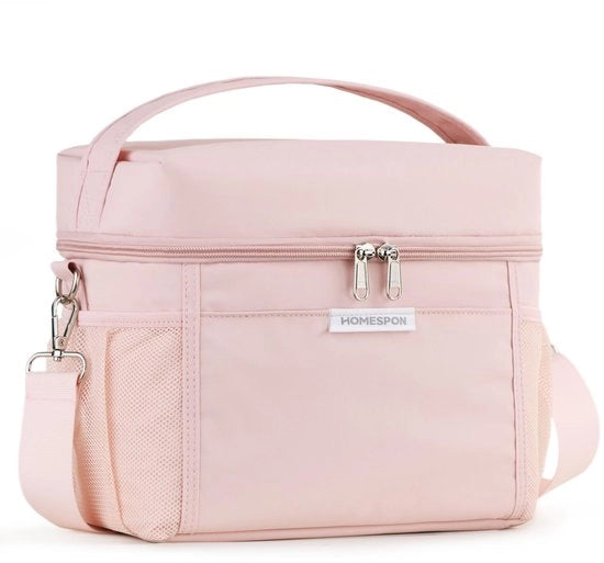 Tas Geïsoleerde Opvouwbare per Picnic, Ufficio e Viaggio 10L con Maniglia e Isolamento Termico (Rosso)