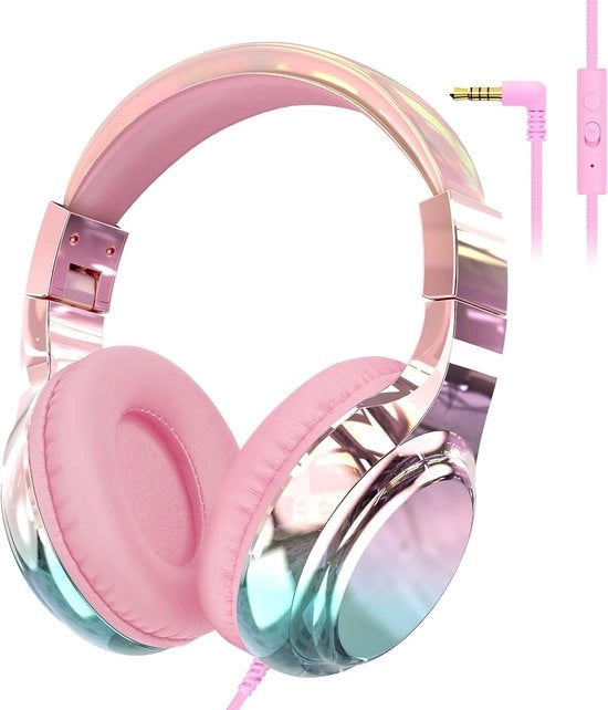 Cuffia per bambini con cavo - Cuffia per bambini - Cuffia per computer con cavo - Regolazione del volume sicura - Scuola - Tablet - Laptop - Viaggi - Ascolto di musica
