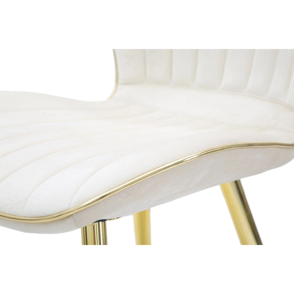 Set di 2 Sedie VKH383, Beige, Metallo, 46x58x77 cm