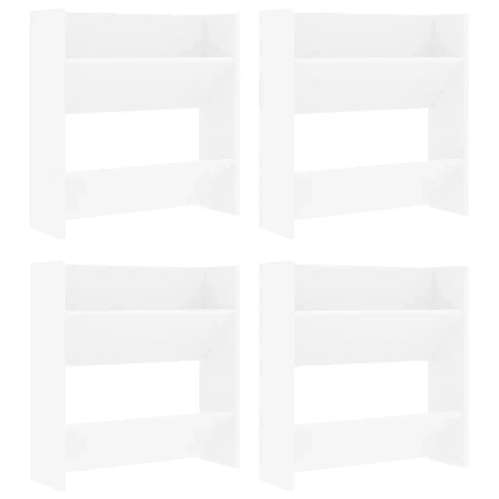 Scarpiere a Muro 4 pz Bianche 60x18x60 cm in Truciolato cod mxl 52725